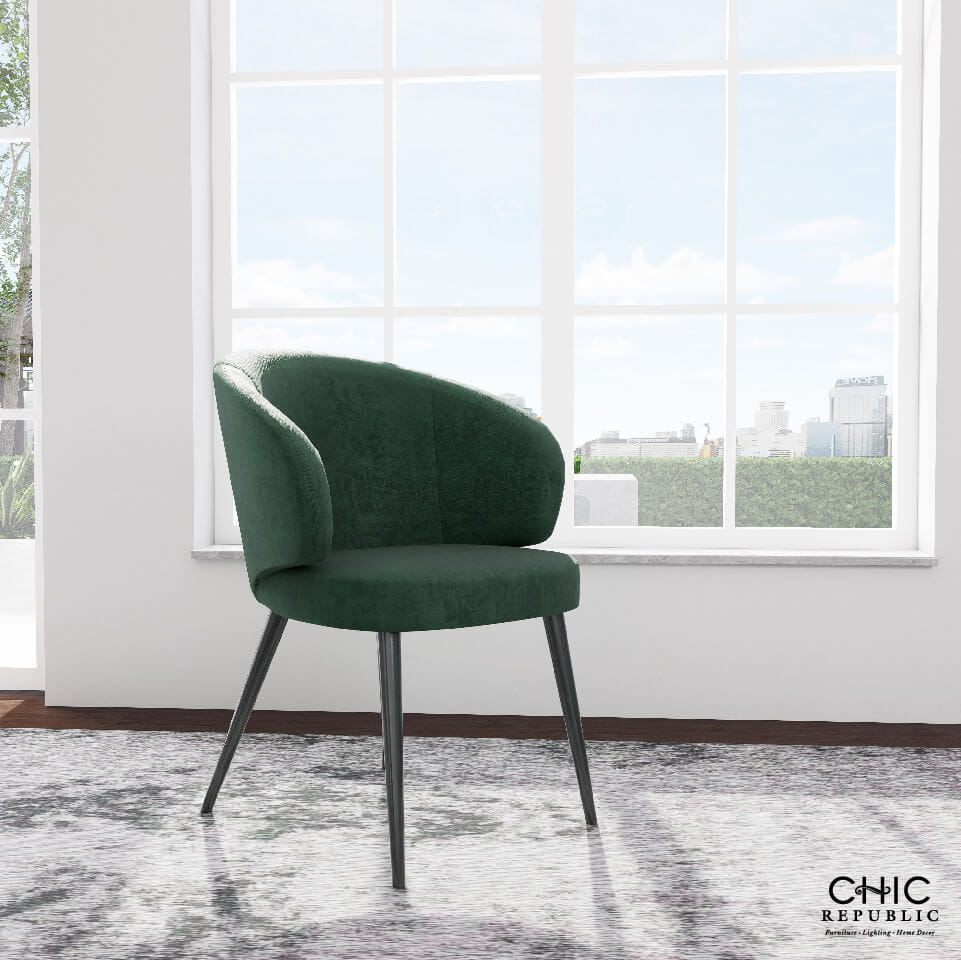 เก้าอี้รับประทานอาหาร CHIC REPUBLIC รุ่น KHERTY สีเขียวเข้ม_9