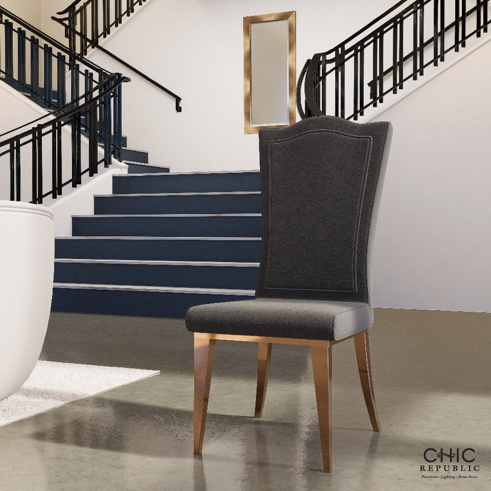 เก้าอี้รับประทานอาหาร CHIC REPUBLIC รุ่น KENSLEY-RG สีเทาเข้ม/โรสโกลด์_8