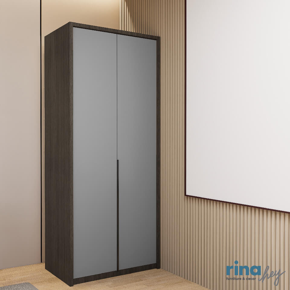 ตู้เสื้อผ้า 2 บานเปิด RINA HEY รุ่น COOPER/2 สีวอลนัทเข้ม_7