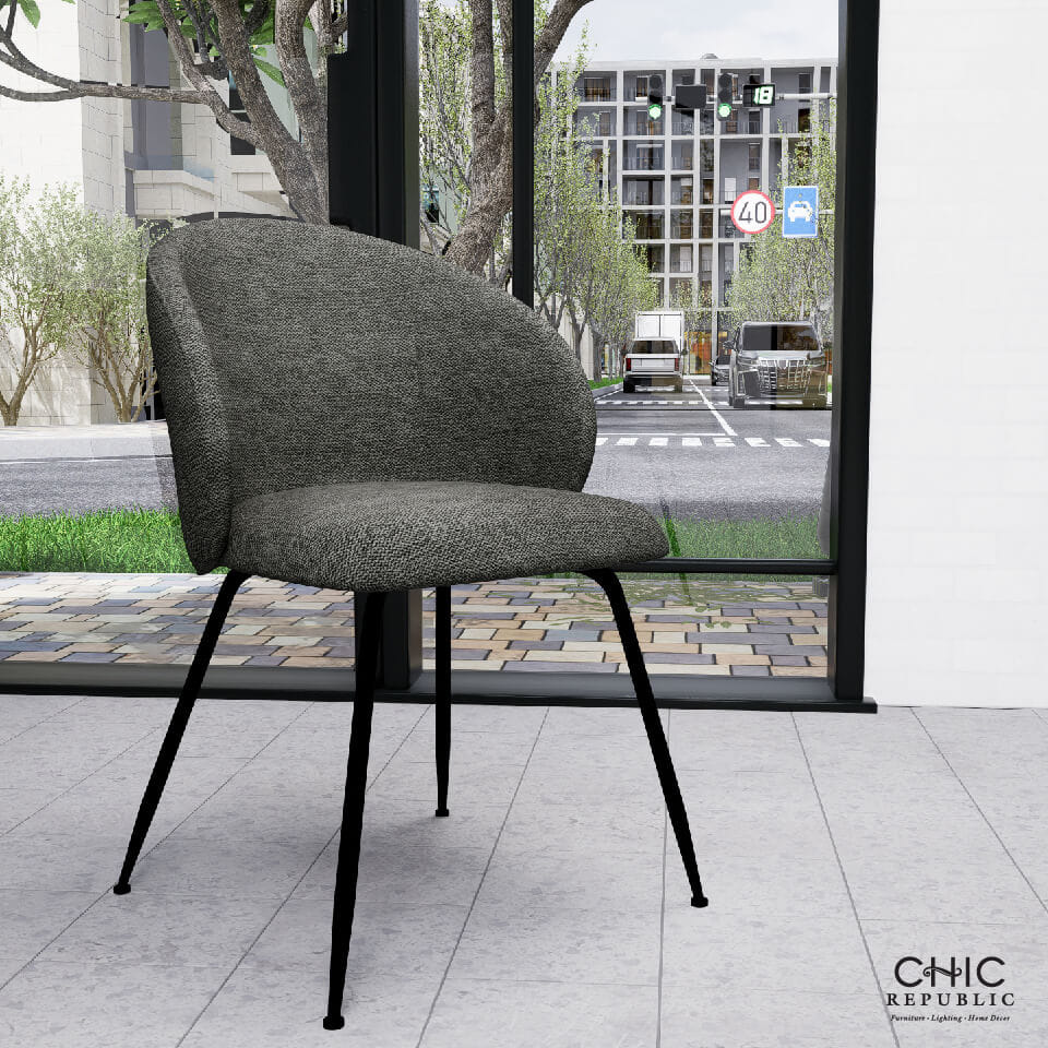 เก้าอี้รับประทานอาหาร CHIC REPUBLIC รุ่น OBDAM สีเทาเข้ม_8