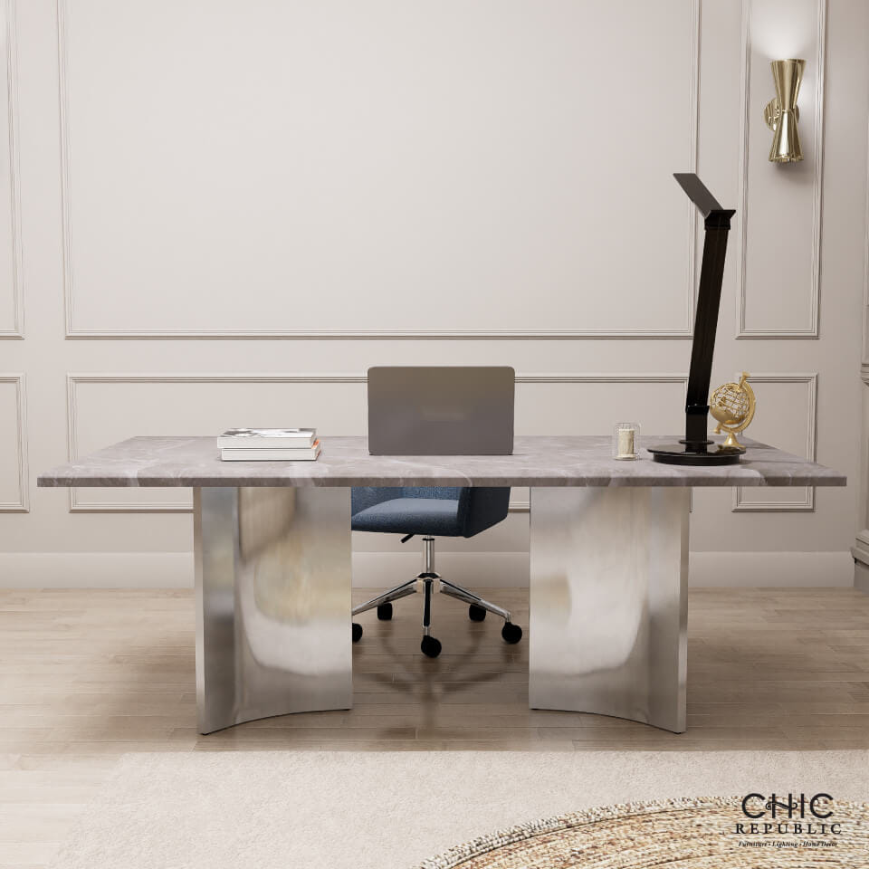โต๊ะอาหาร CHIC REPUBLIC รุ่น AEOLUS-CH/200 MARBLE สีเทาอ่อน_6