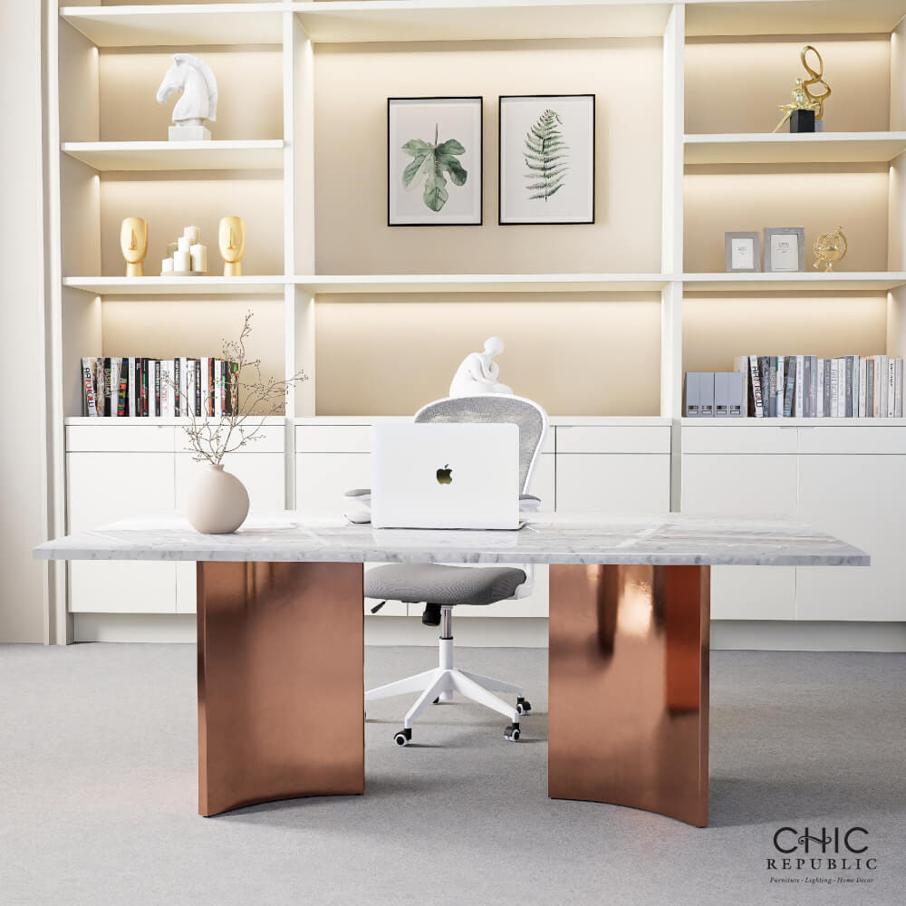 โต๊ะอาหาร CHIC REPUBLIC รุ่น AEOLUS-RG/200 MARBLE สีเทาอ่อน_5