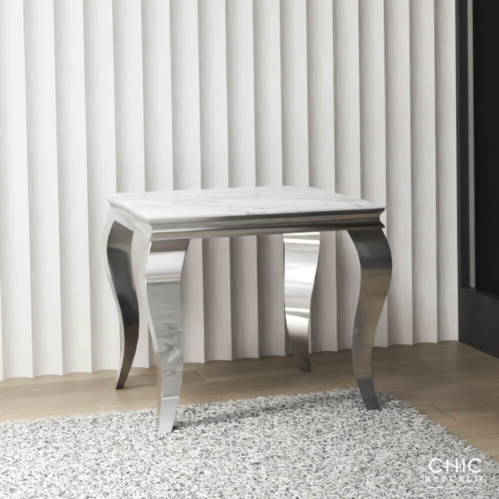 โต๊ะข้าง CHIC REPUBLIC รุ่น SANTIAGO-CH/60 MARBLE สีขาว_8