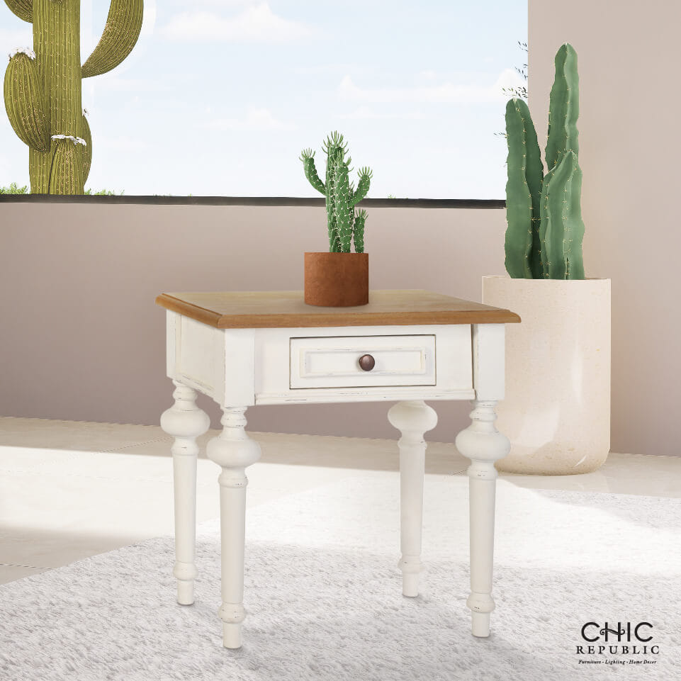 โต๊ะข้าง CHIC REPUBLIC รุ่น LEGENDE/50 สีขาววินเทจ_6