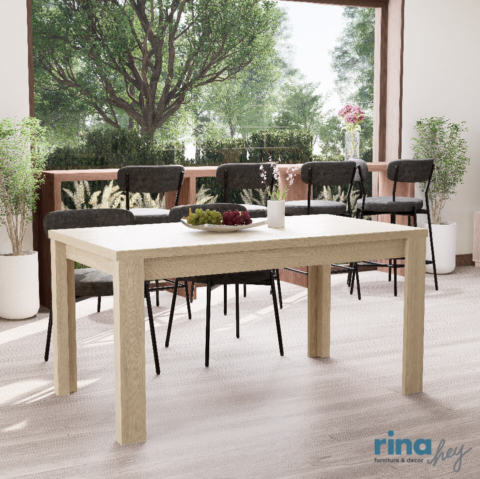 โต๊ะอาหาร  RINA HEY รุ่น COMODO/150 สีน้ำตาลอ่อน_7
