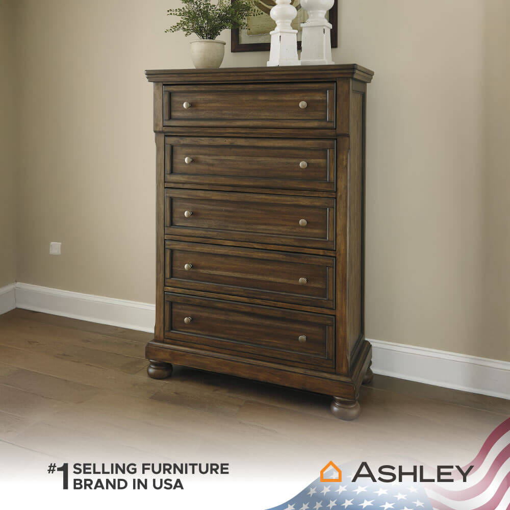 ตู้ลิ้นชัก 5 ลิ้นชัก ASHLEY FURNITURE HOMESTORE รุ่น FLYNNTER/101 สีน้ำตาล_5
