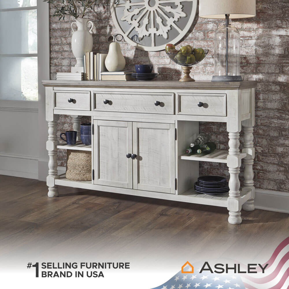 ตู้เตี้ยบานผสม ASHLEY FURNITURE HOMESTORE รุ่น HAVALANCE/170 สีขาววินเทจ