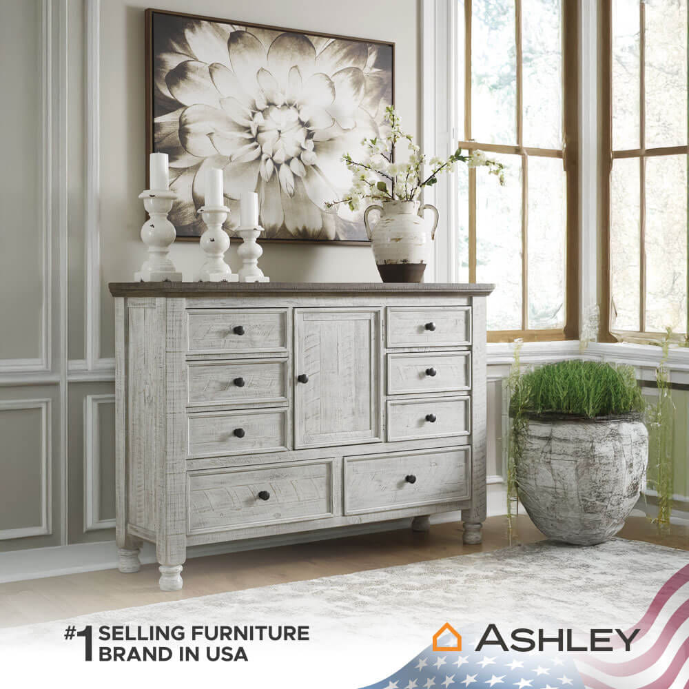 ตู้ลิ้นชัก 8 ลิ้นชัก 1 บานเปิด ASHLEY FURNITURE HOMESTORE รุ่น HAVALANCE/157 สีขาววินเทจ_6
