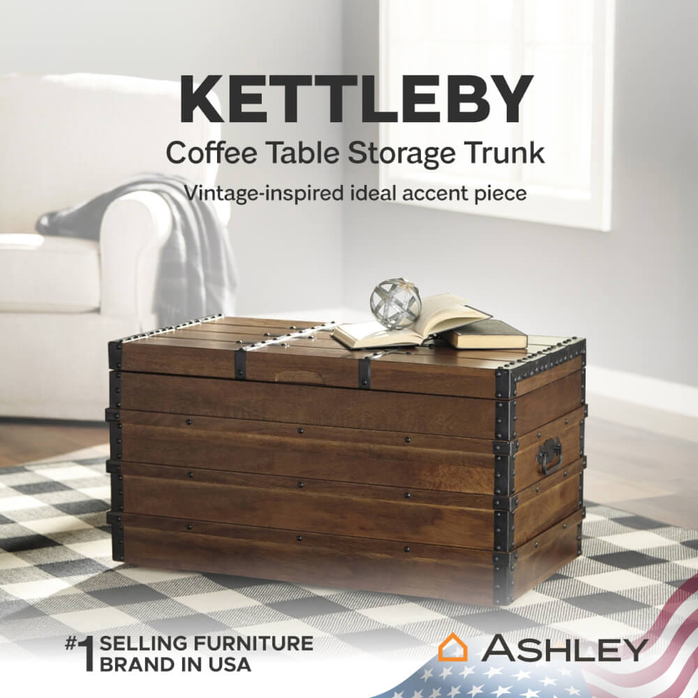 โต๊ะกลาง พร้อมที่เก็บของ ASHLEY FURNITURE HOMESTORE รุ่น KETTLEBY/87 สีน้ำตาล_9
