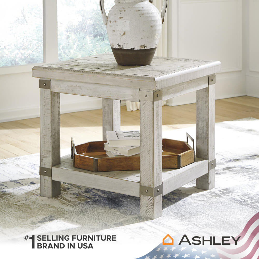 โต๊ะข้าง ASHLEY FURNITURE HOMESTORE รุ่น CARYNHURST/60 สีขาววินเทจ