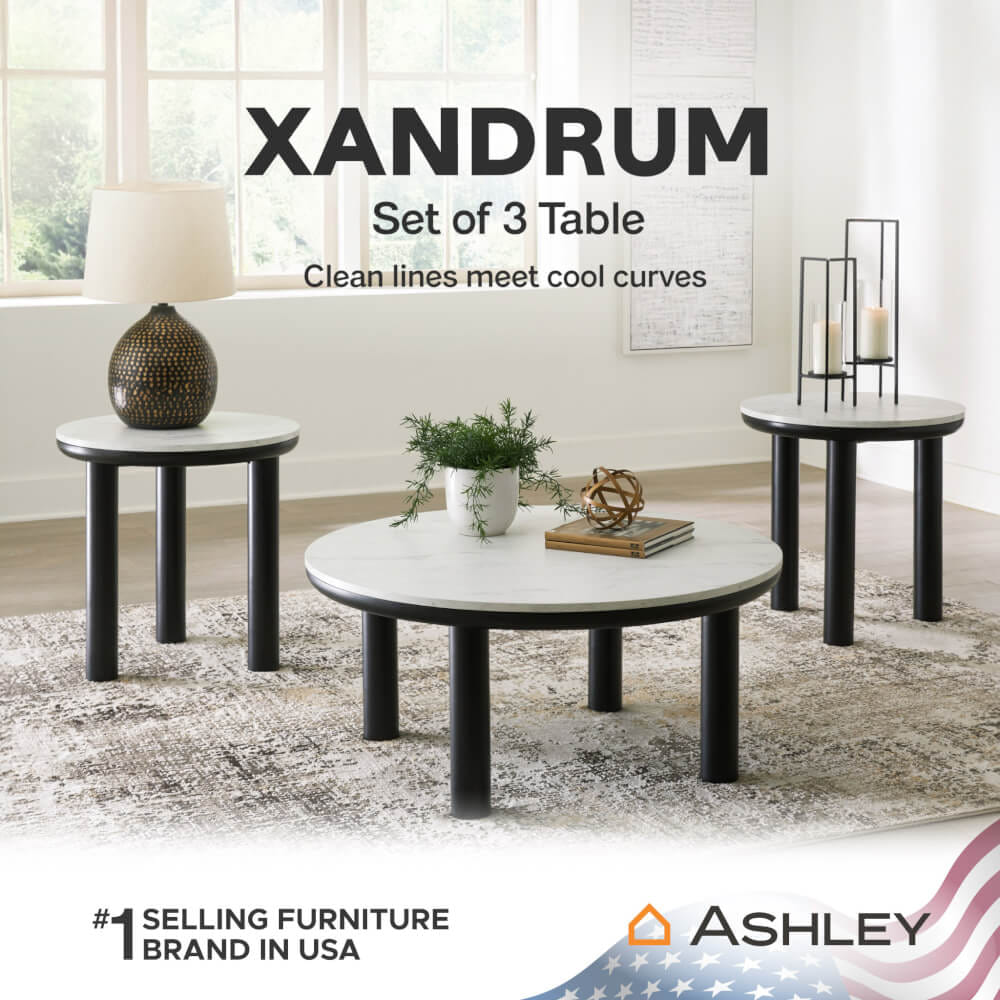 ชุดโต๊ะข้าง ASHLEY FURNITURE HOMESTORE รุ่น XANDRUM/3 สีขาว_7