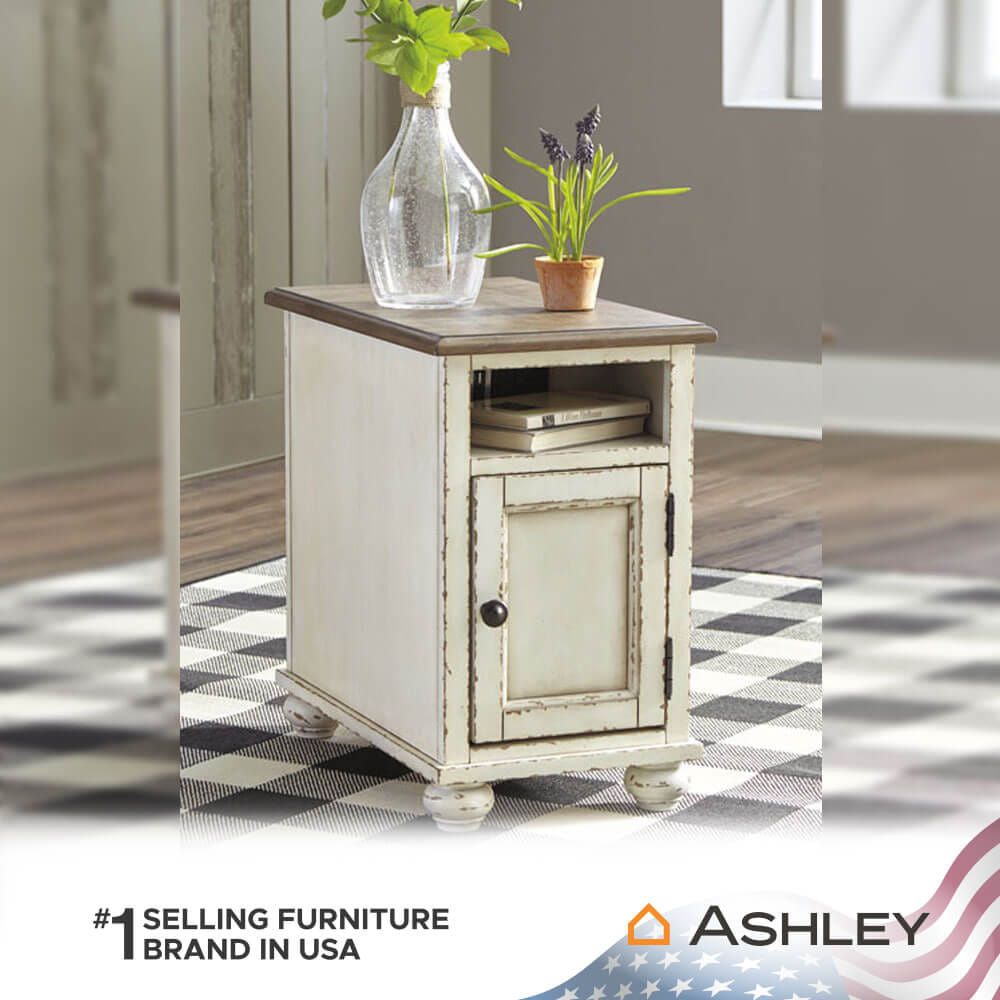 โต๊ะข้าง ASHLEY FURNITURE HOMESTORE รุ่น REALYN/35 สีขาววินเทจ