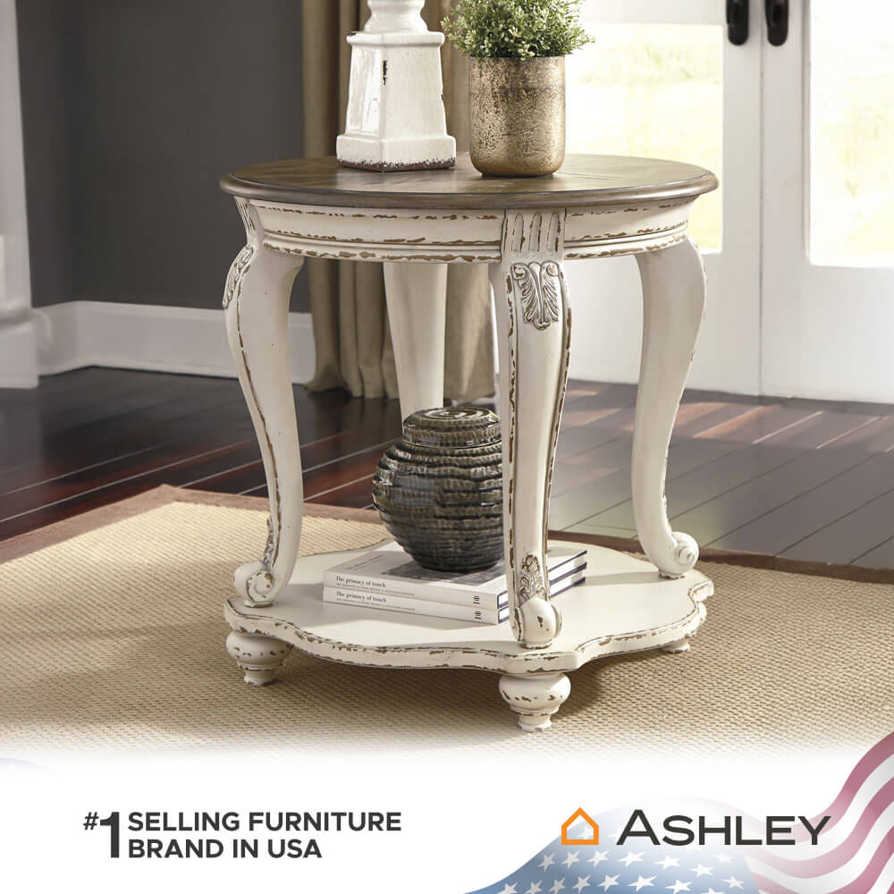 โต๊ะข้าง ASHLEY FURNITURE HOMESTORE รุ่น REALYN/66 สีขาววินเทจ