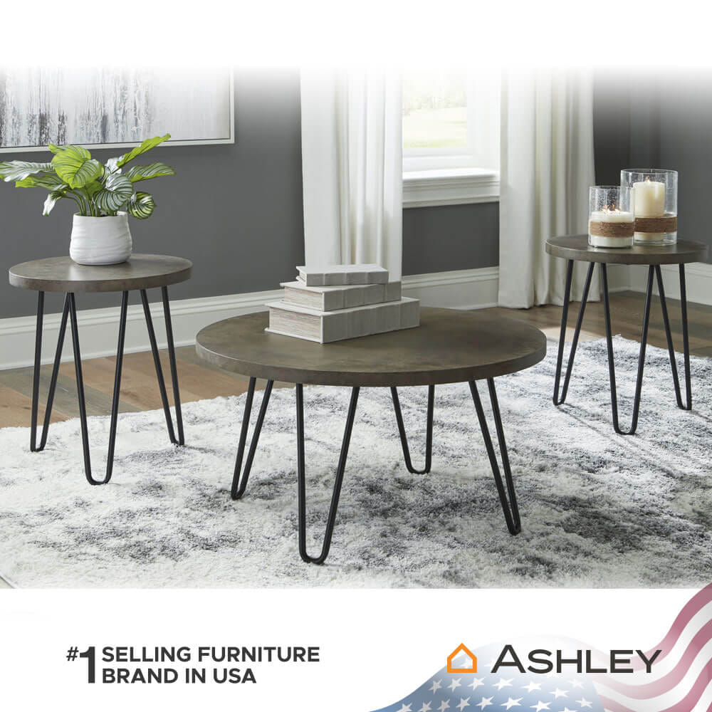 ชุดโต๊ะข้าง ASHLEY FURNITURE HOMESTORE รุ่น HADASKY/3 สีน้ำตาล_5