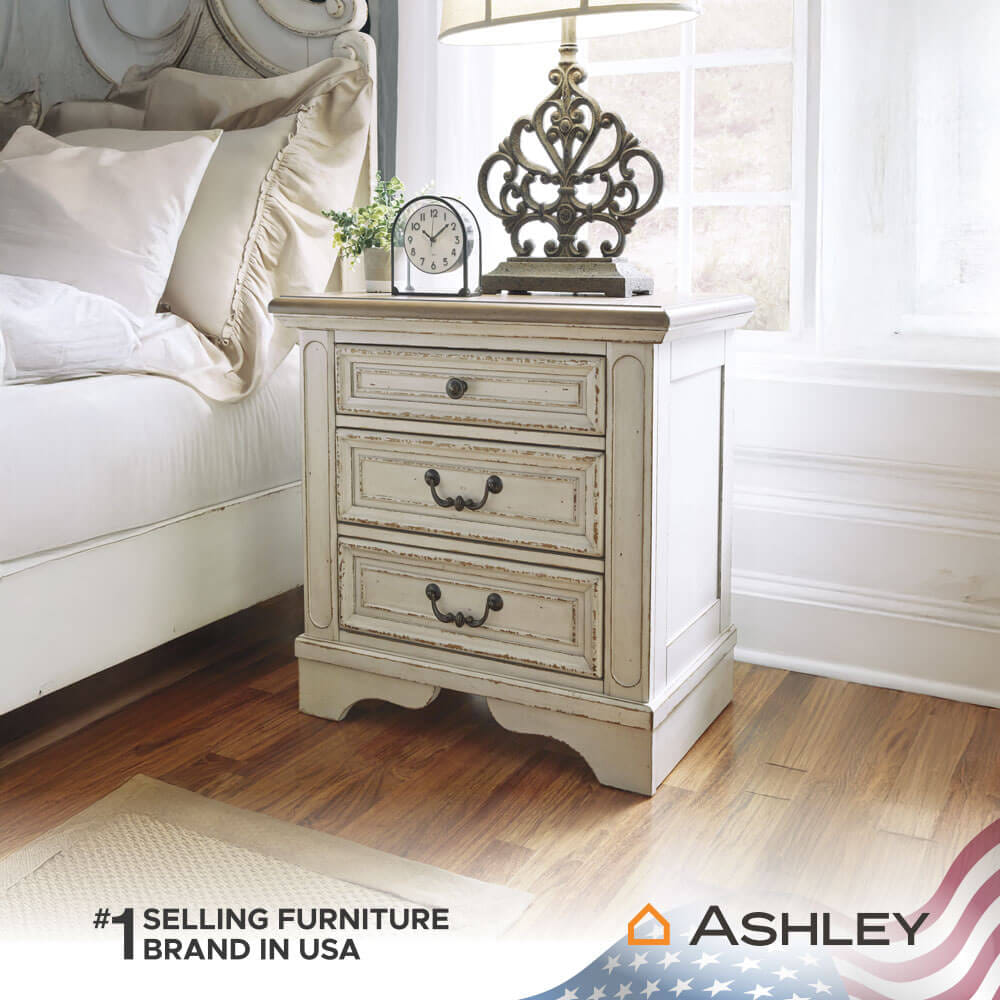 ตู้ข้างเตียง ASHLEY FURNITURE HOMESTORE รุ่น REALYN สีขาววินเทจ_5