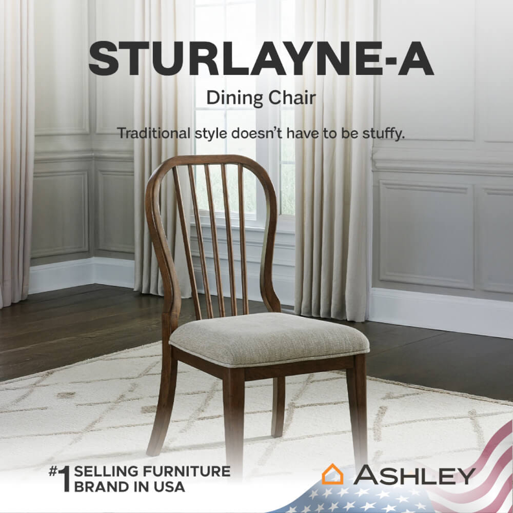 เก้าอี้ทานข้าว ASHLEY FURNITURE HOMESTORE รุ่น STURLAYNE-A สีน้ำตาล
