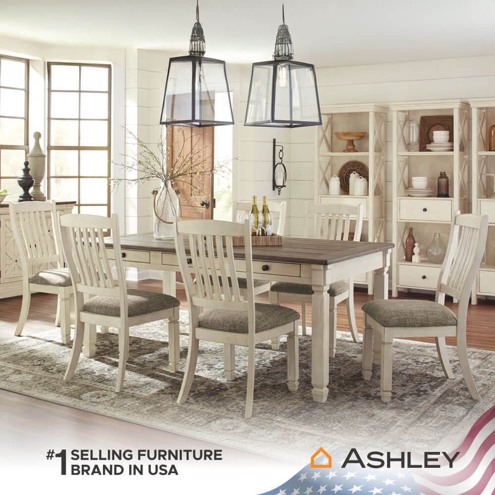 เก้าอี้ทานข้าว ASHLEY FURNITURE HOMESTORE รุ่น BOLANBURG-A สีขาววินเทจ_7