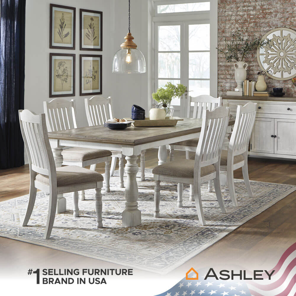 เก้าอี้ทานข้าว ASHLEY FURNITURE HOMESTORE รุ่น HAVALANCE สีขาววินเทจ_7