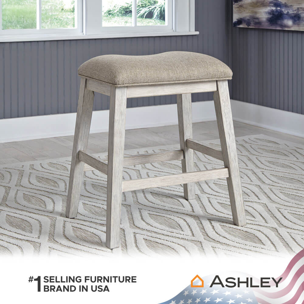 สตูล ASHLEY FURNITURE HOMESTORE รุ่น SKEMPTON สีขาววินเทจ_5