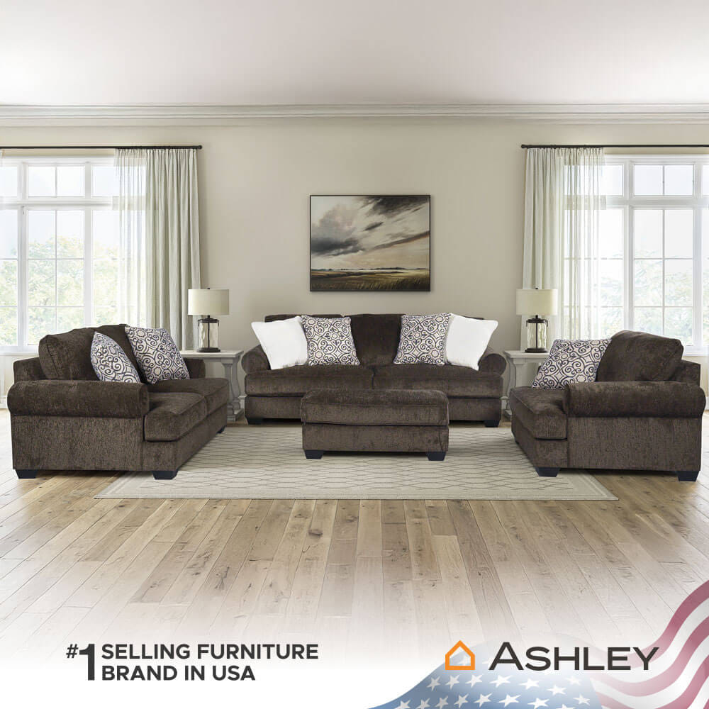 โซฟา 3 ที่นั่ง ASHLEY FURNITURE HOMESTORE รุ่น MONAGHAN-O/3 สีน้ำตาล
