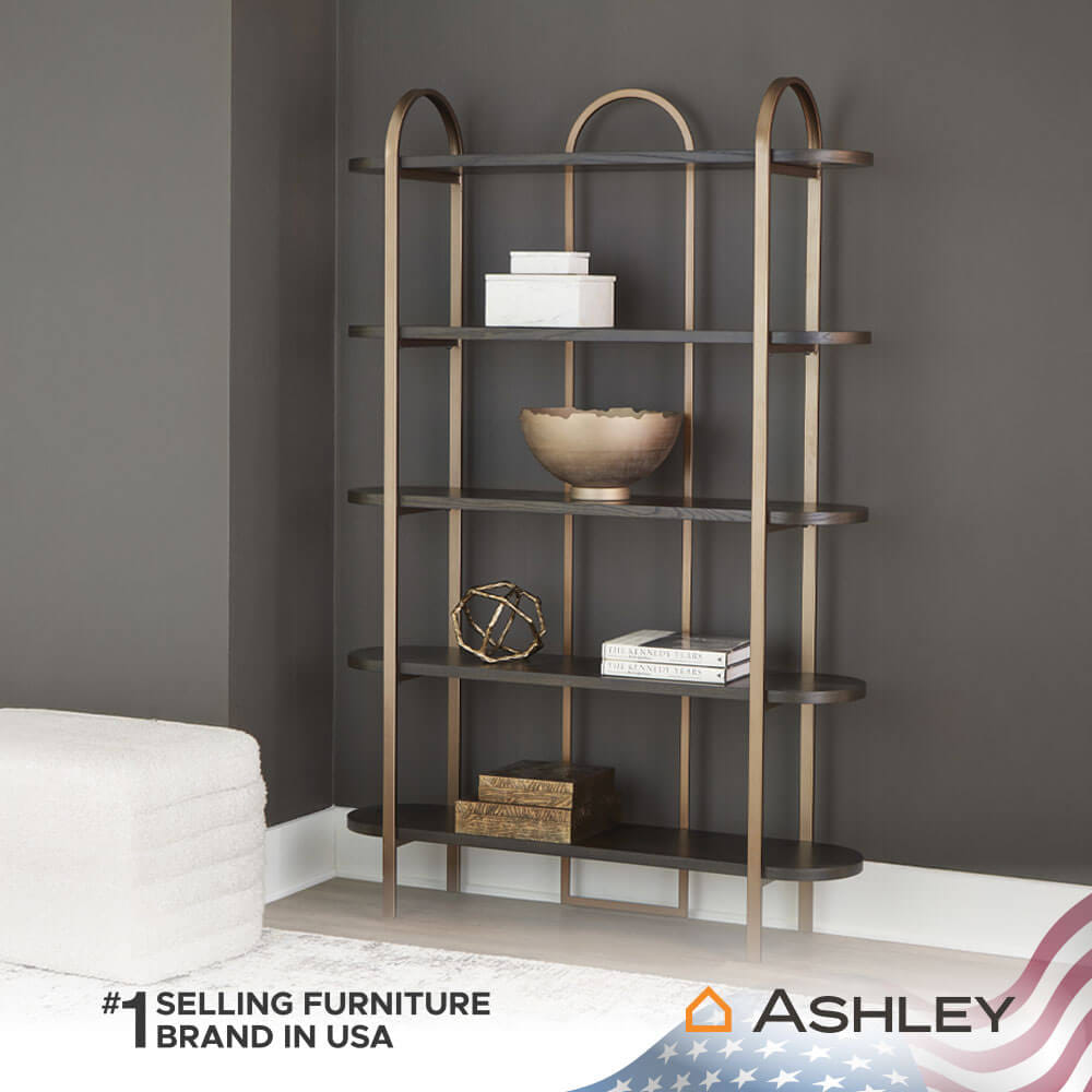 ชั้นวางของโล่ง 5 ชั้น ASHLEY FURNITURE HOMESTORE รุ่น BRENTMOUR สีทองวินเทจ