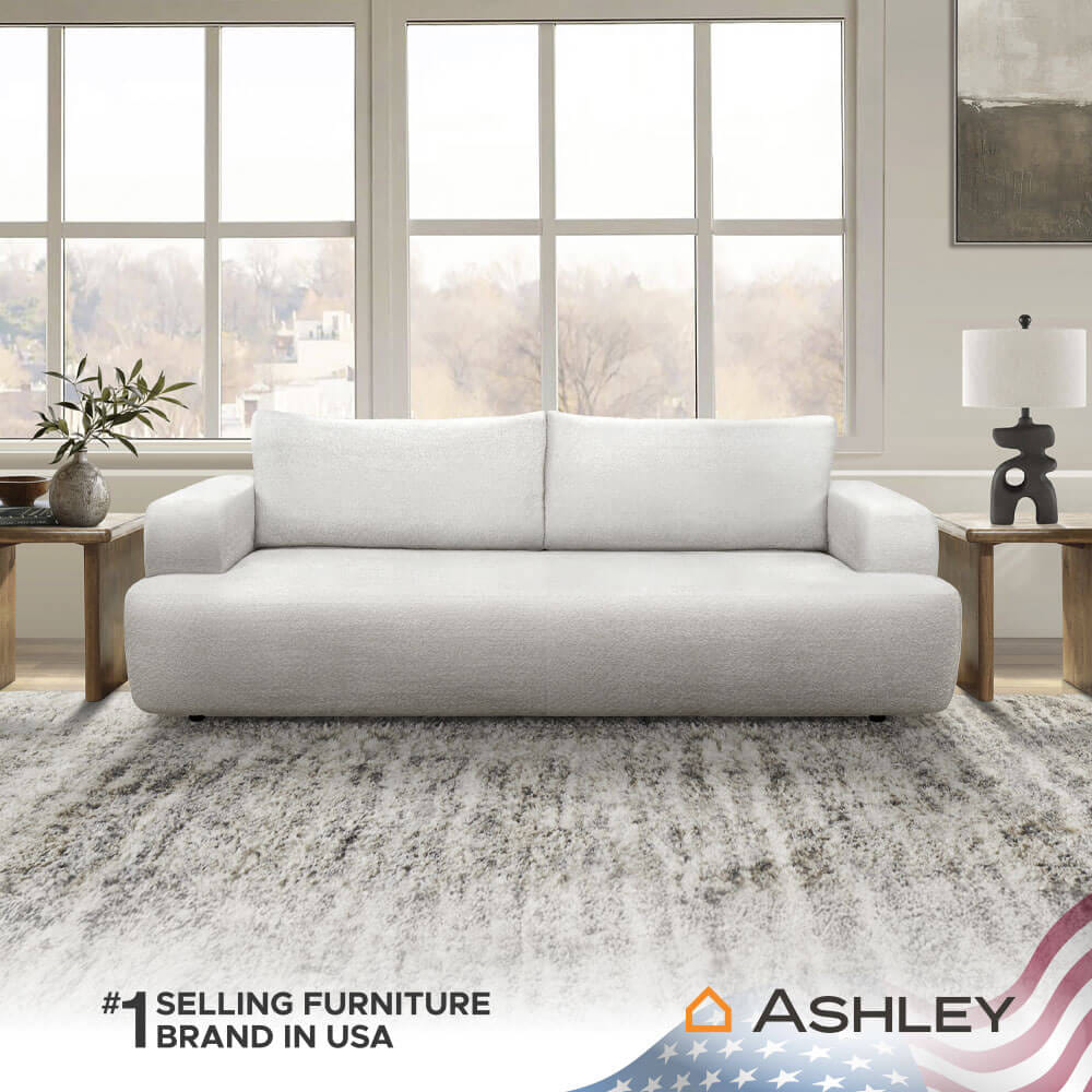 โซฟา 3 ที่นั่ง ASHLEY FURNITURE HOMESTORE รุ่น BRAVESTONE/3 สีเทาอ่อน