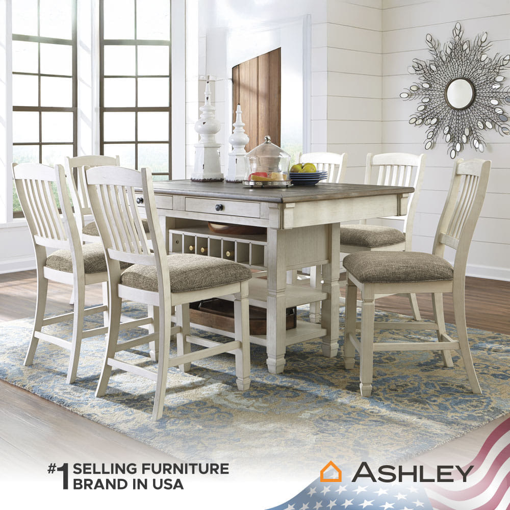 โต๊ะบาร์ ASHLEY FURNITURE HOMESTORE รุ่น BOLANBURG/101 สีขาววินเทจ