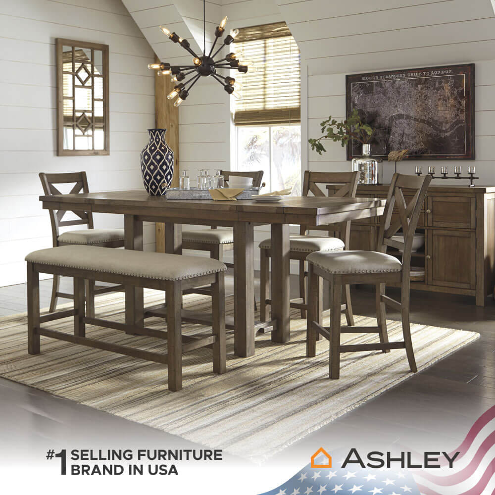 โต๊ะบาร์ปรับขยายได้ ASHLEY FURNITURE HOMESTORE รุ่น MORIVILLE/158-218 สีน้ำตาล