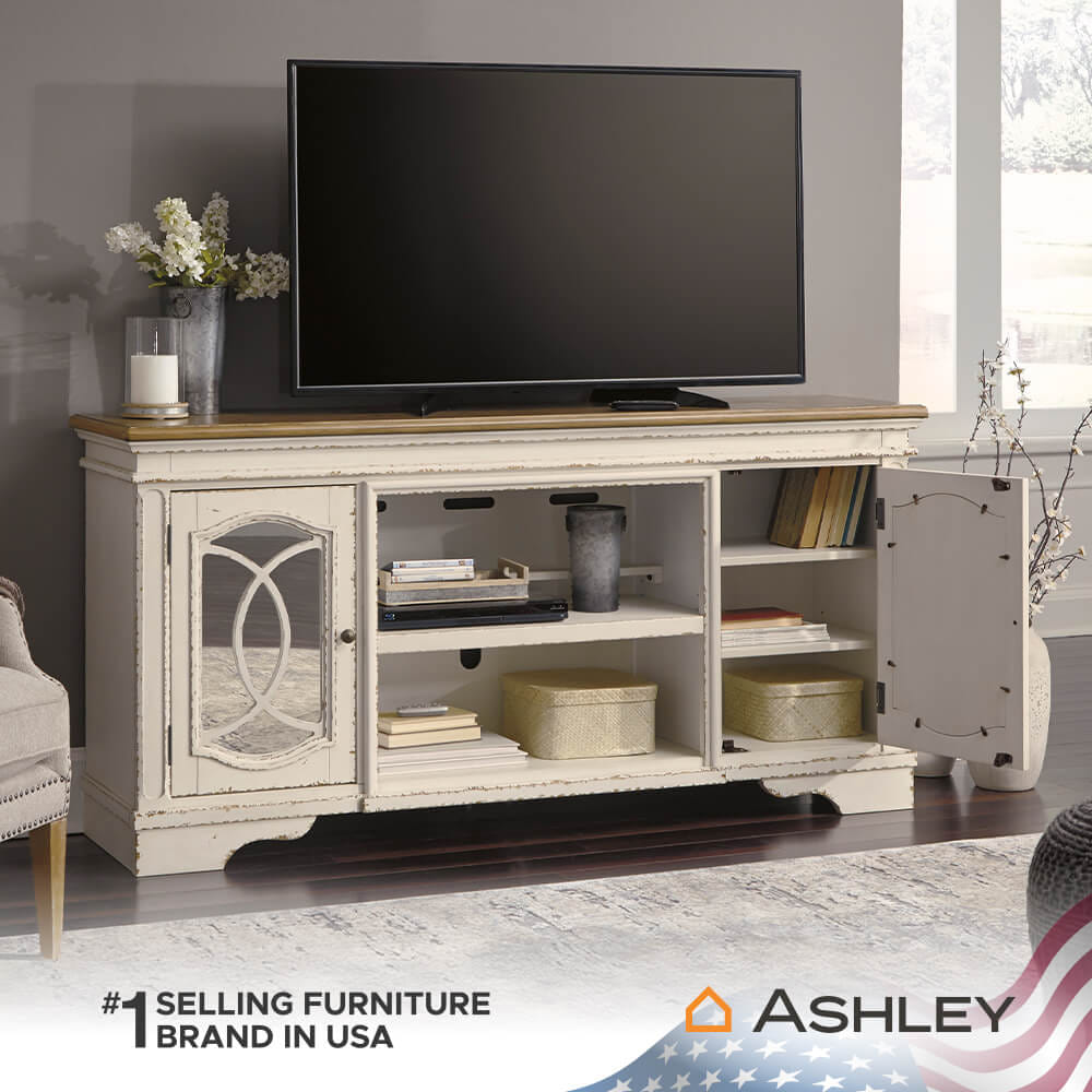 ตู้วางทีวี ASHLEY FURNITURE HOMESTORE รุ่น REALYN/187 สีขาววินเทจ