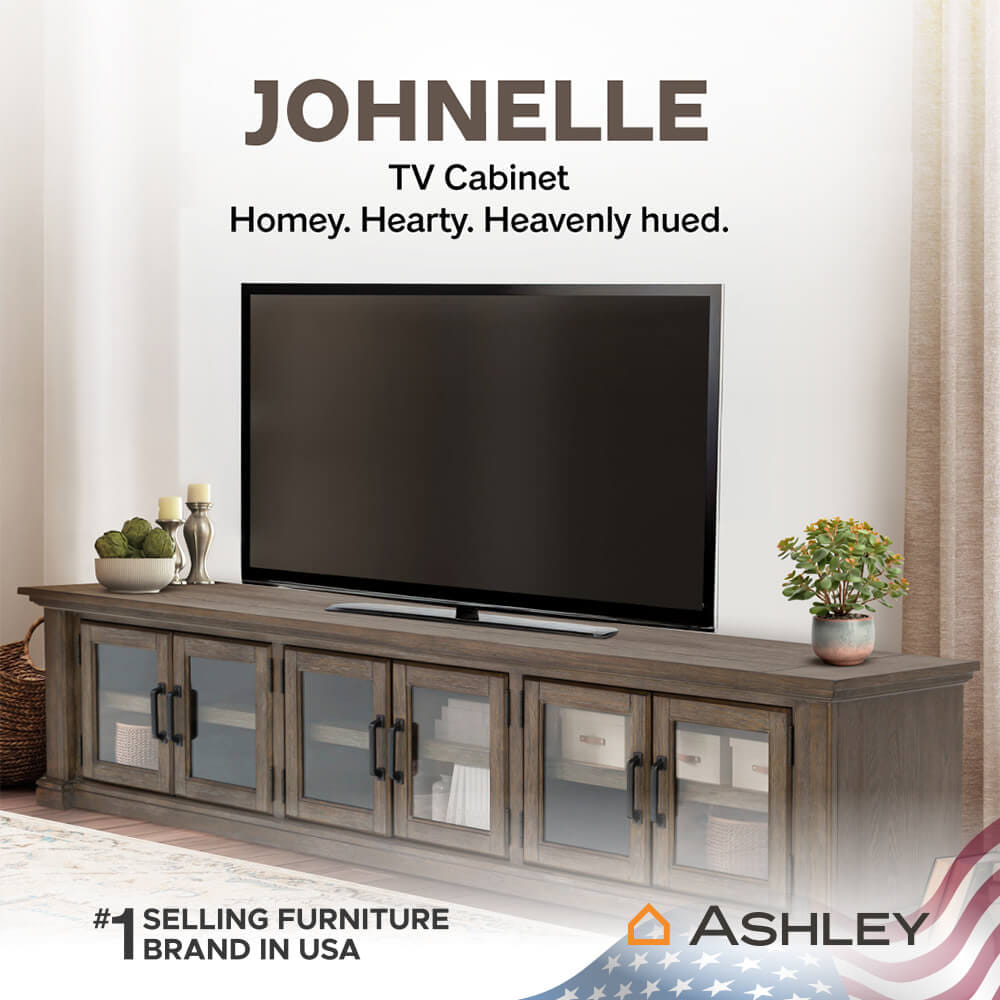 ตู้วางทีวี ASHLEY FURNITURE HOMESTORE รุ่น JOHNELLE/200 สีน้ำตาล