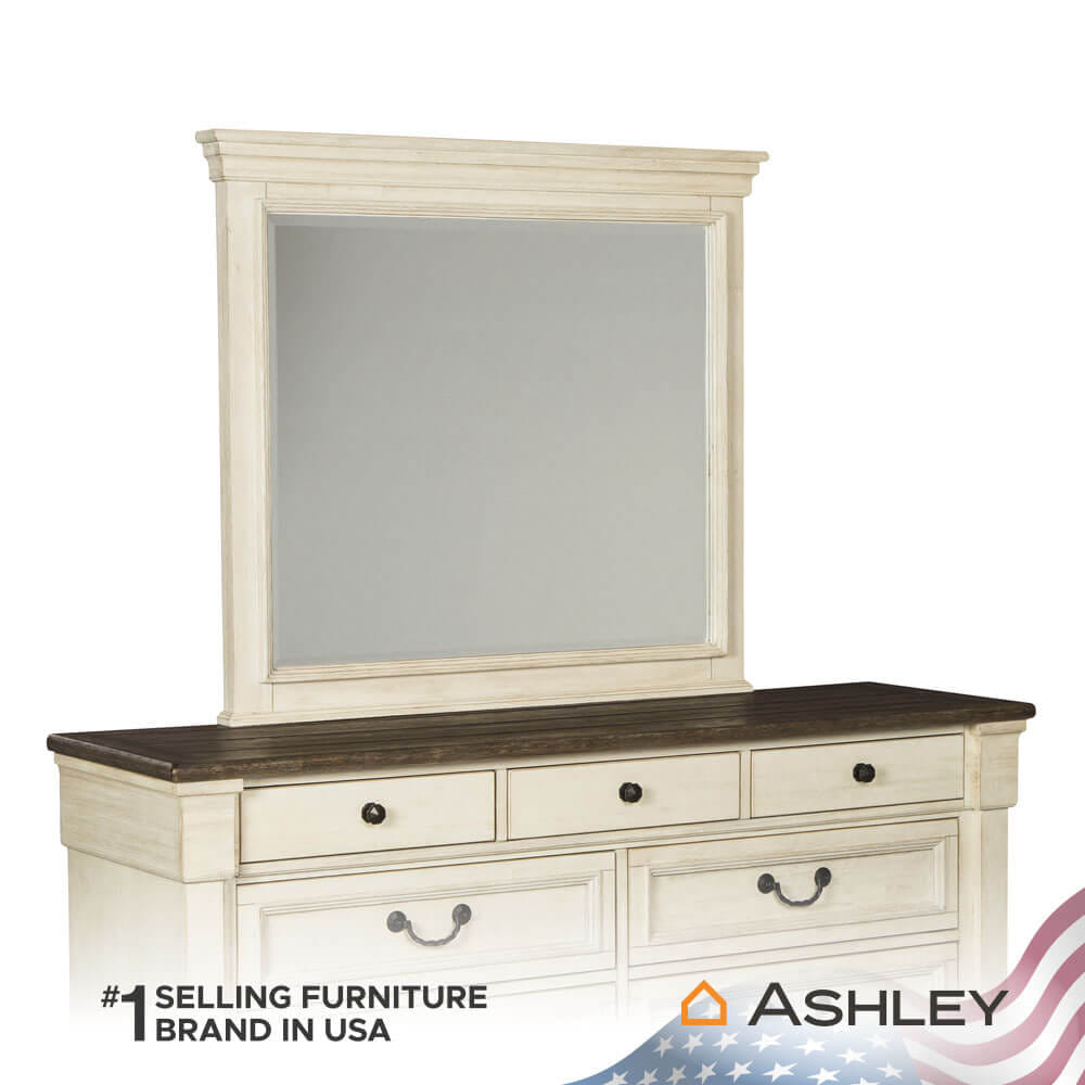 กระจกตั้งโต๊ะ ASHLEY FURNITURE HOMESTORE รุ่น BOLANBURG/105X95 สีขาววินเทจ