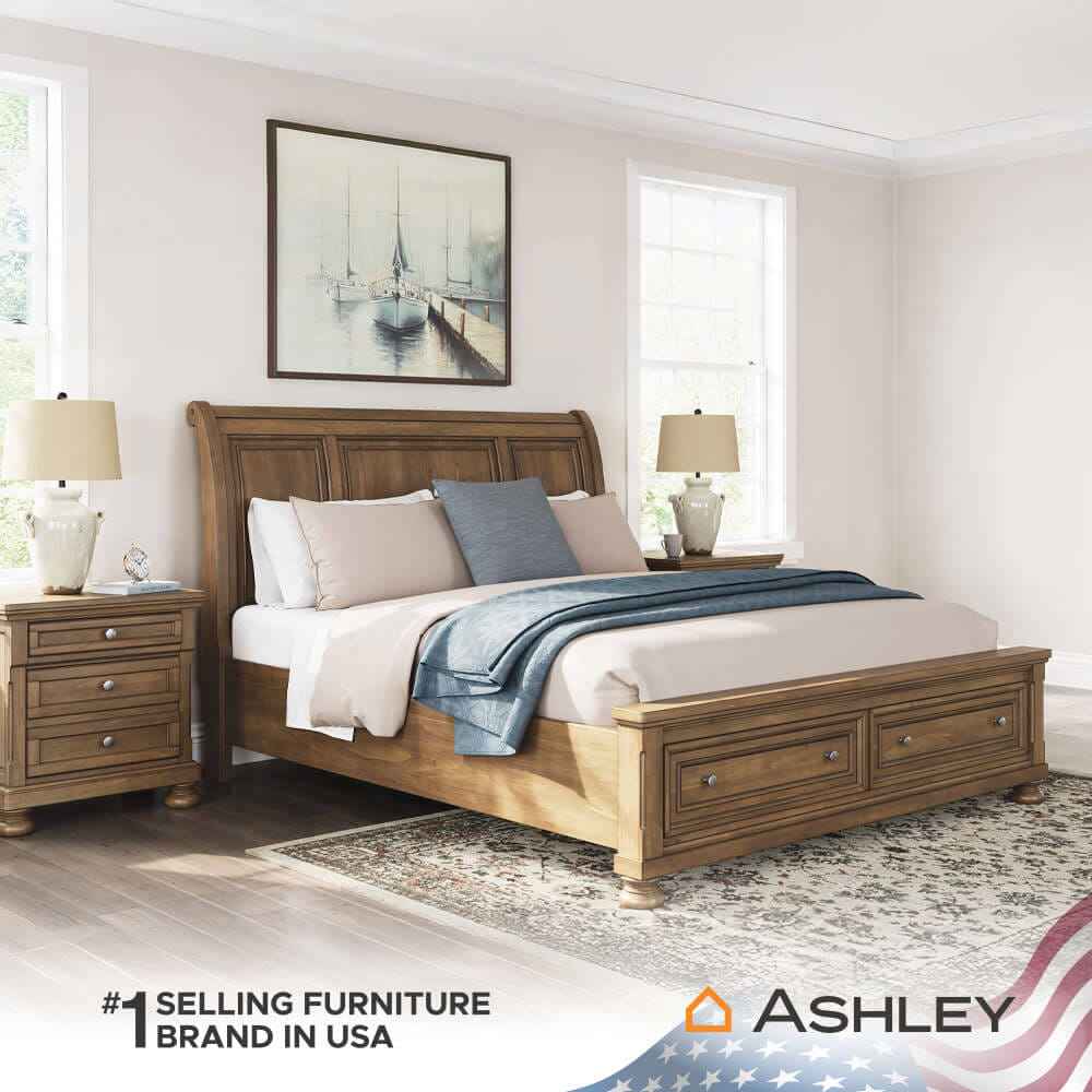 เตียง 6 ฟุต ASHLEY FURNITURE HOMESTORE รุ่น VANDENMORE/180 สีน้ำตาล