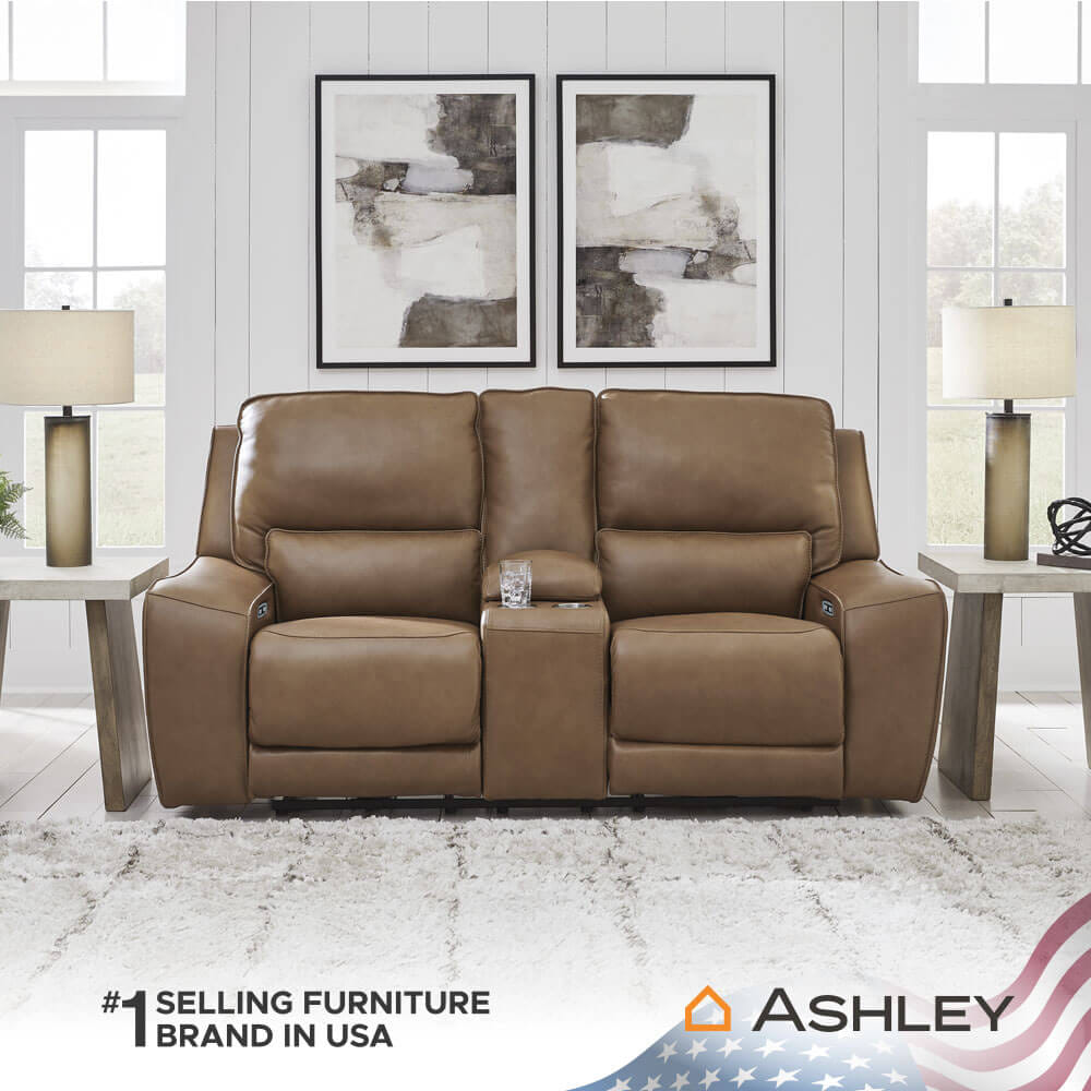 โซฟาปรับเอนนอนไฟฟ้า 2 ที่นั่งพร้อมคอนโซล ASHLEY FURNITURE HOMESTORE รุ่น SILVERBROOKE/2RRM สีน้ำตาล