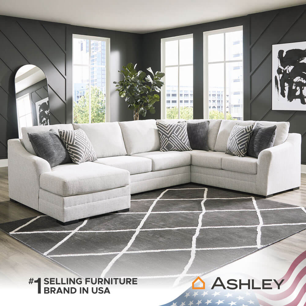 โซฟาตัว L ด้านซ้าย ASHLEY FURNITURE HOMESTORE รุ่น KORALYNN/L สีขาว