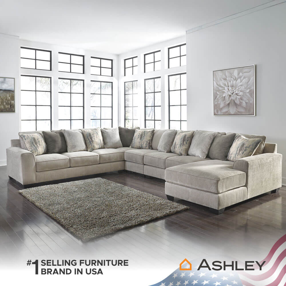 โซฟาตัว L ด้านขวา ASHLEY FURNITURE HOMESTORE รุ่น ARDSLEY/R สีน้ำตาลอ่อน