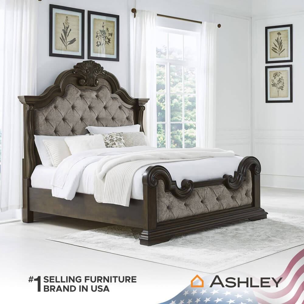 เตียงนอนขนาด 6 ฟุต ASHLEY FURNITURE HOMESTORE รุ่น MAYLEE/180 สีน้ำตาลเข้ม