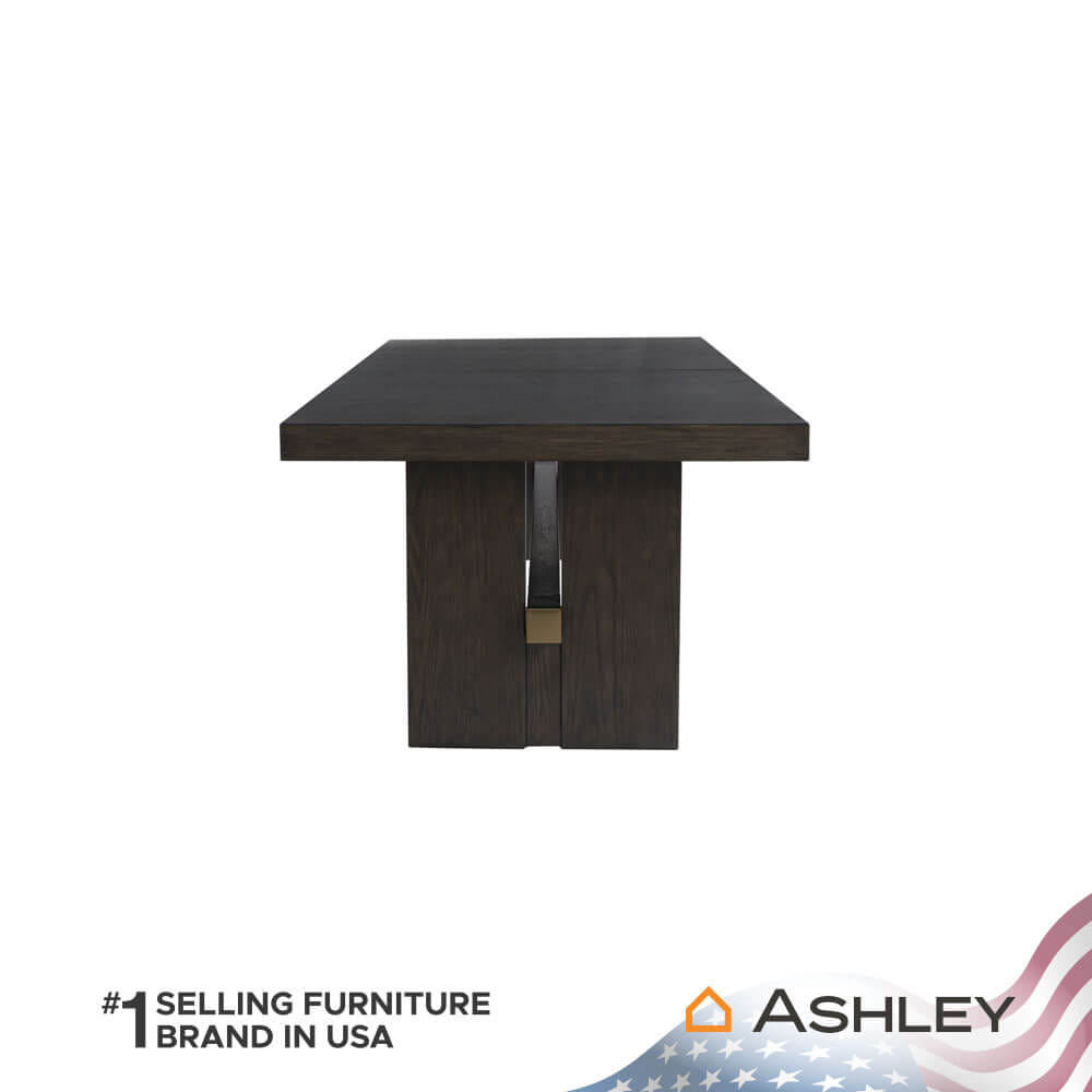 โต๊ะอาหาร ปรับขนาดได้ ASHLEY FURNITURE HOMESTORE รุ่น BURKHAUS/223-314 สีน้ำตาลเข้ม