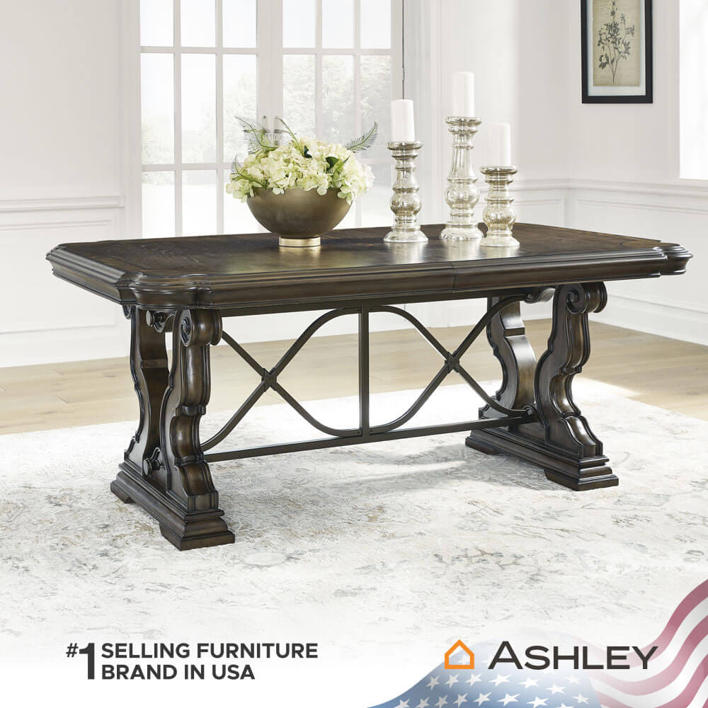 โต๊ะอาหาร ปรับขนาดได้ ASHLEY FURNITURE HOMESTORE รุ่น MAYLEE/183-275 สีน้ำตาลเข้ม