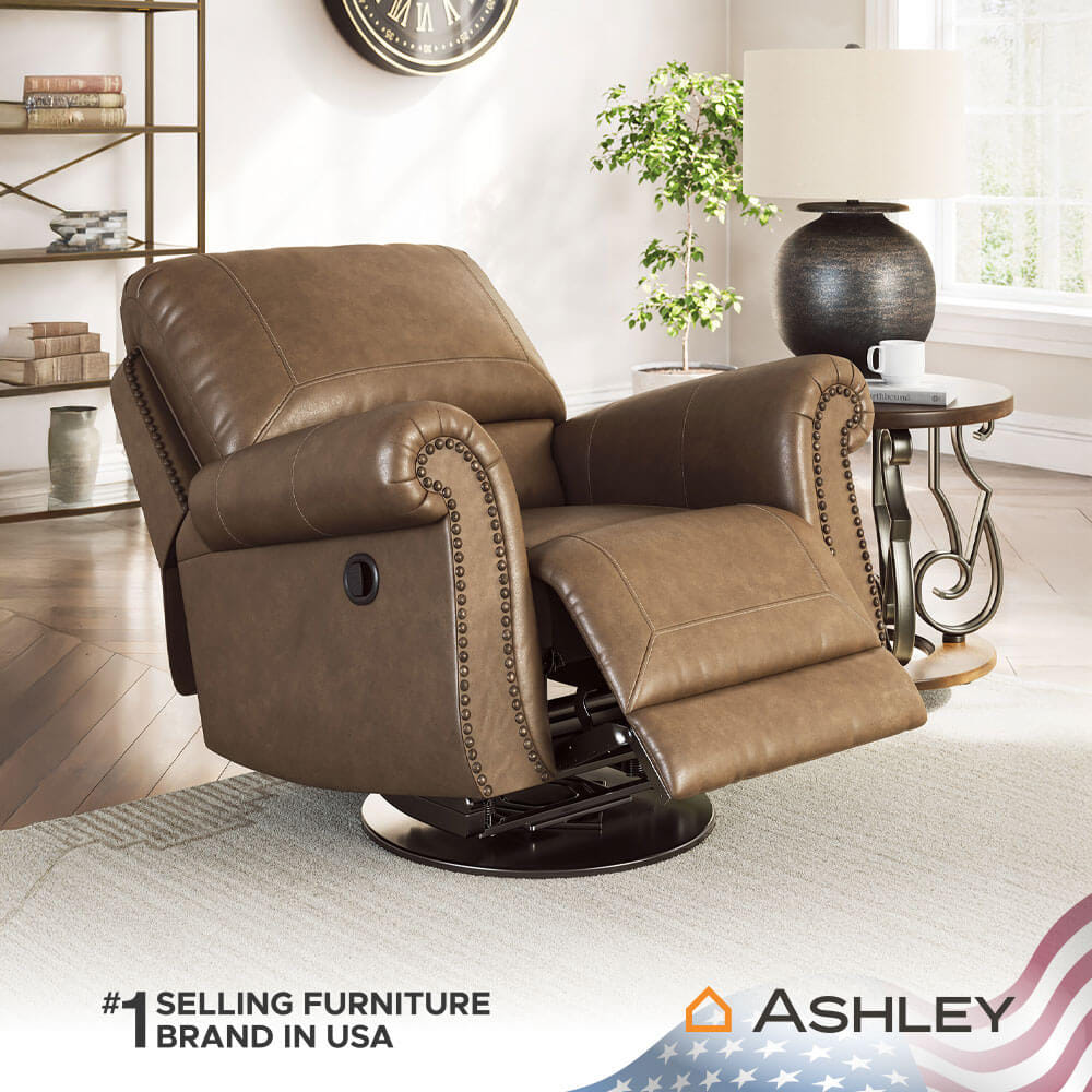 โซฟาปรับเอนนอน 1 ที่นั่ง ASHLEY FURNITURE HOMESTORE รุ่น SHADSBURNE/1R สีน้ำตาล