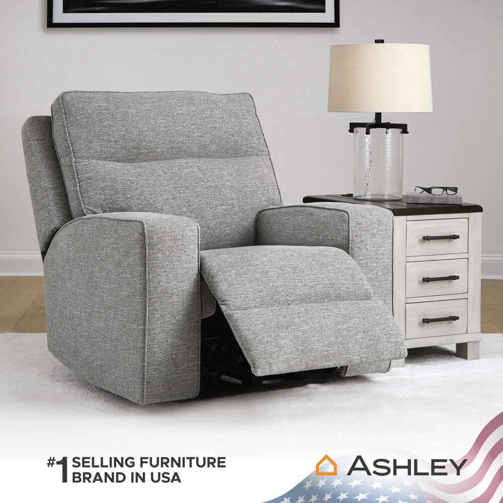 โซฟาปรับเอนไฟฟ้า 1 ที่นั่ง พร้อมพนักพิงศีรษะปรับได้ ASHLEY FURNITURE HOMESTORE รุ่น BISCOE/1RM สีเทาอ่อน
