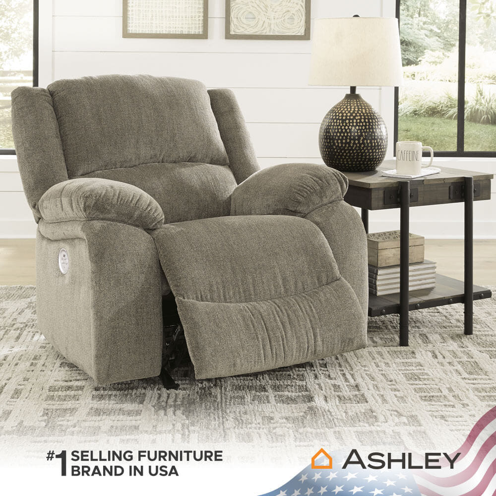 โซฟาปรับเอนนอน ไฟฟ้า 1 ที่นั่ง ASHLEY FURNITURE HOMESTORE รุ่น DRAYCOLL/1RM สีน้ำตาลอ่อน