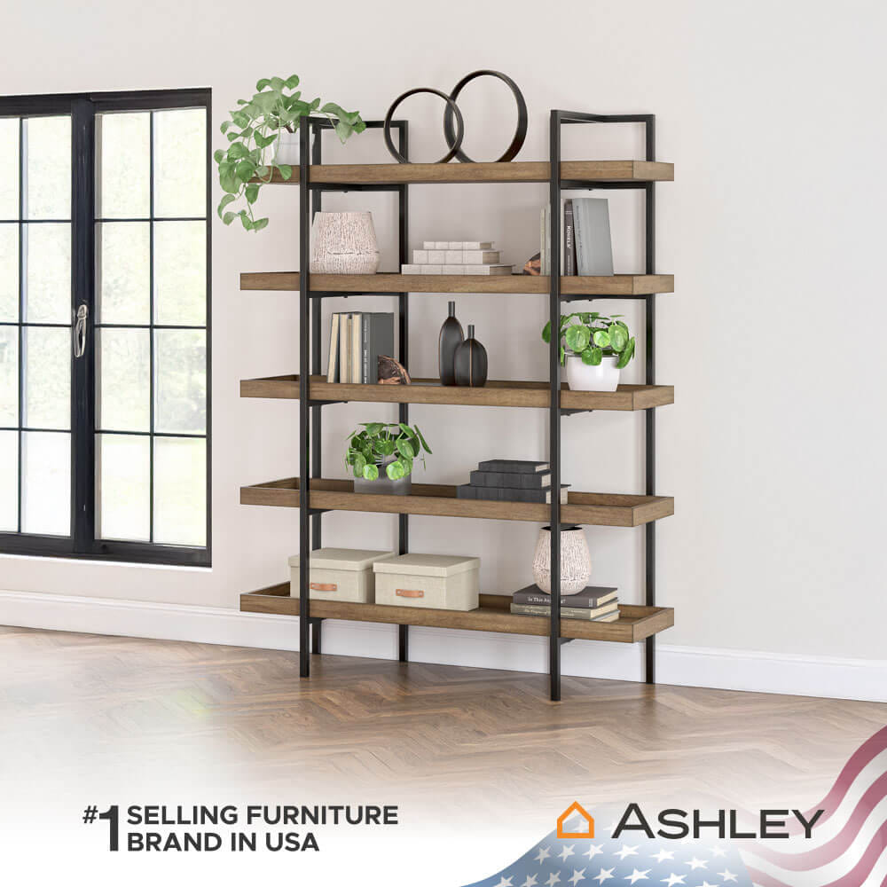ชั้นวางหนังสือ ASHLEY FURNITURE HOMESTORE รุ่น MONTIA สีดำ