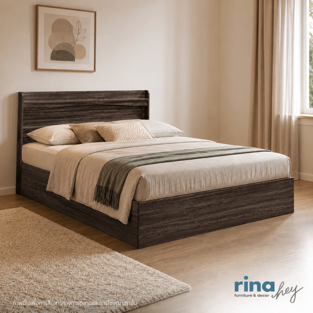 เตียง 5 ฟุต RINA HEY  รุ่น NORM/150 สีเวงเก้