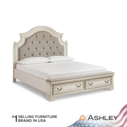 เตียงนอนขนาด 6 ฟุต ASHLEY FURNITURE HOMESTORE รุ่น REALYN/180 สีขาววินเทจ_0