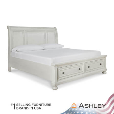 เตียงนอนขนาด 6 ฟุต ASHLEY FURNITURE HOMESTORE รุ่น ROBBINSDALE/180 สีขาววินเทจ_0