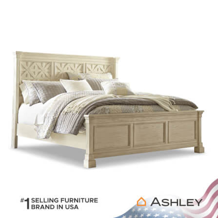 เตียงนอนขนาด 6 ฟุต ASHLEY FURNITURE HOMESTORE รุ่น BOLANBURG/180 สีขาววินเทจ