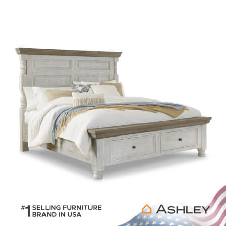 เตียงนอนขนาด 6 ฟุต ASHLEY FURNITURE HOMESTORE รุ่น HAVALANCE/180 สีขาววินเทจ