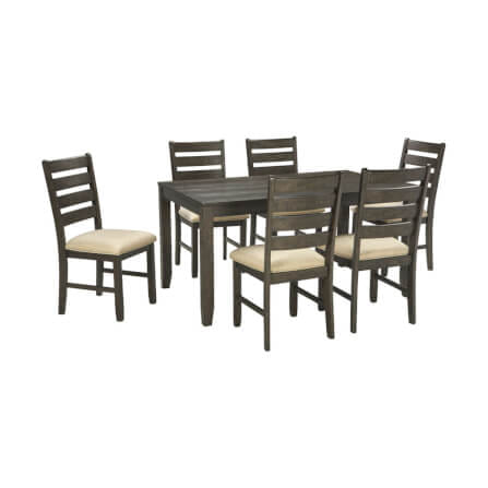 ชุดโต๊ะอาหาร 6 ที่นั่ง ASHLEY FURNITURE HOMESTORE รุ่น ROKANE/7 สีน้ำตาลเข้ม_0