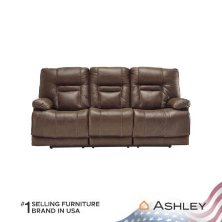 โซฟาปรับเอนไฟฟ้า 3 ที่นั่ง พร้อมพนักพิงศีรษะปรับได้ ASHLEY FURNITURE HOMESTORE รุ่น WURSTROW/3RRM สีน้ำตาล_0