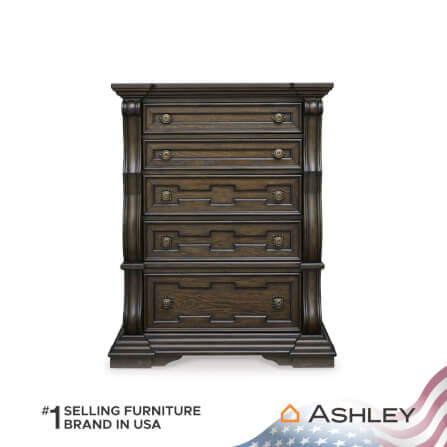 ตู้ลิ้นชัก 5 ลิ้นชัก ASHLEY FURNITURE HOMESTORE รุ่น MAYLEE/110 สีน้ำตาลเข้ม_1